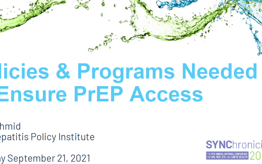 Policies & programs needed to ensure PrEP access