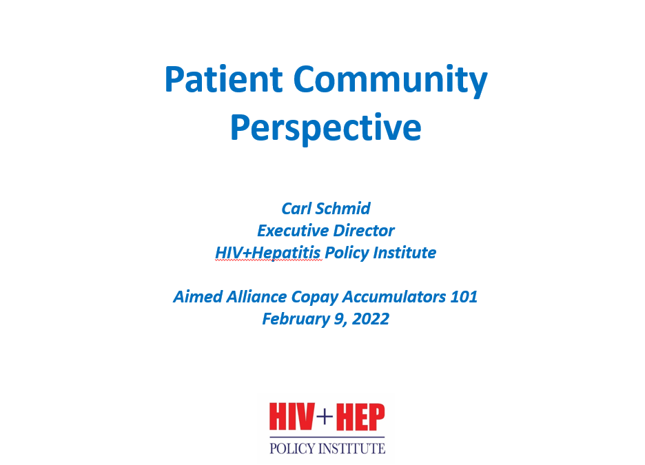 Patient Community Perspective