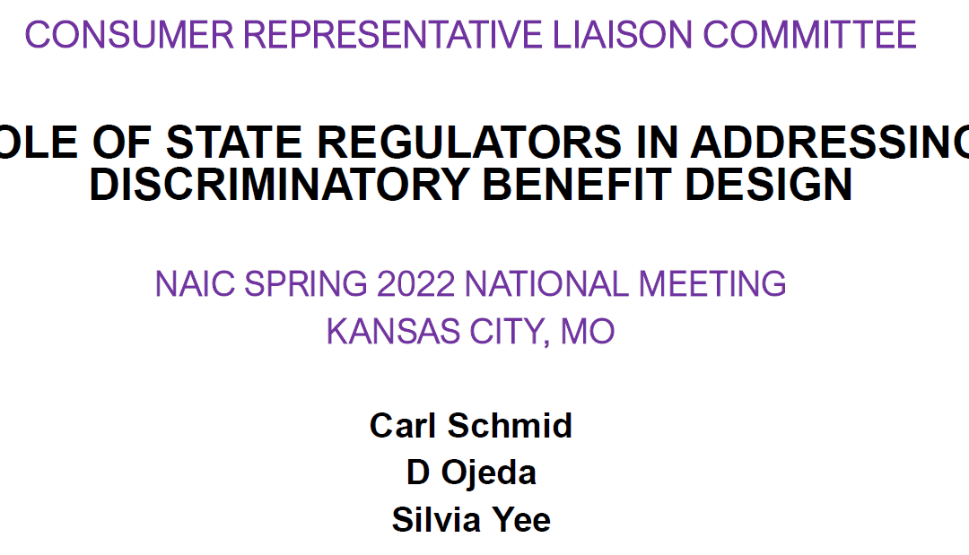 Role of state regulators in addressing discriminatory benefit design