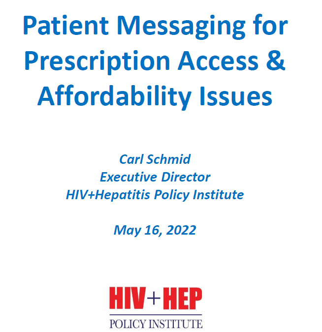 Patient messaging for prescription access and affordability Issues: Communicating with legislators