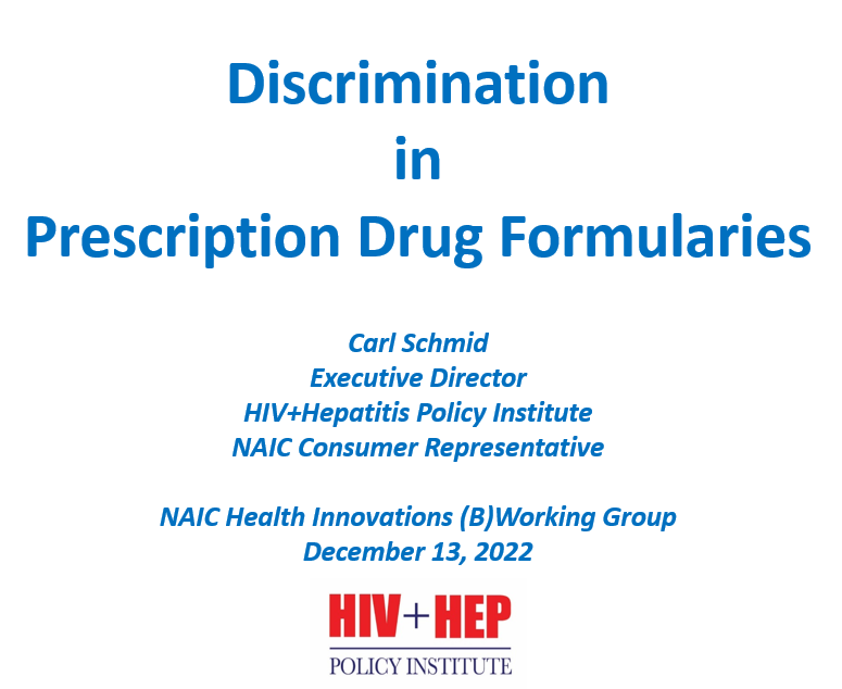 Discrimination in prescription drug formularies