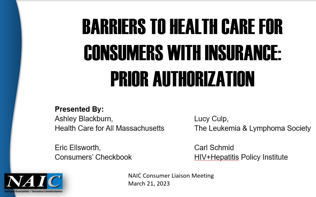 Barriers to health care for consumers with insurance: Prior authorization