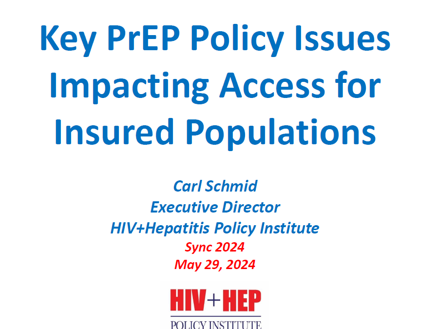 Key PrEP policy issues impacting access for insured populations